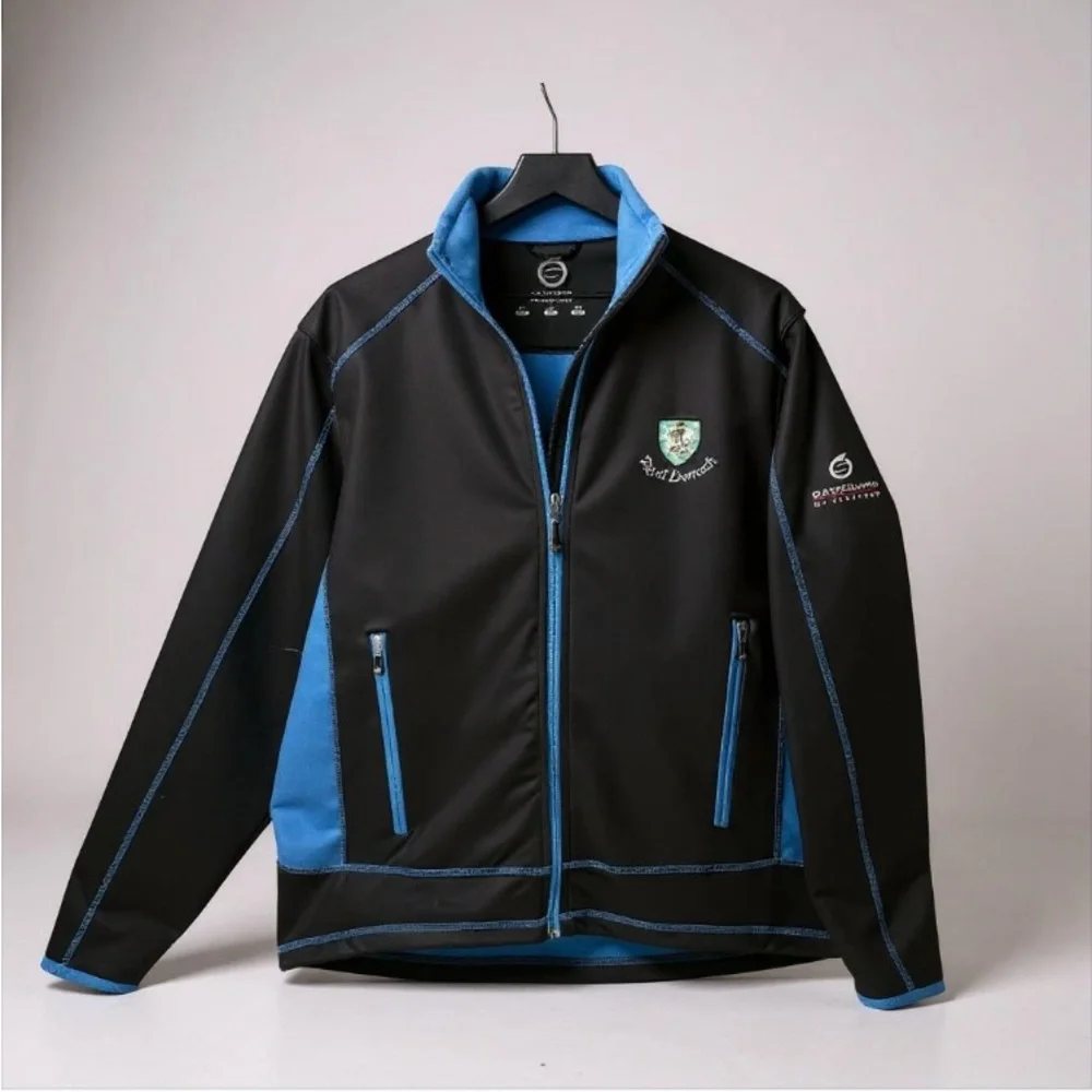Sunderland of Scotland Royal Dornoch Golf Jacket Black Blue Bonded Fleece XS